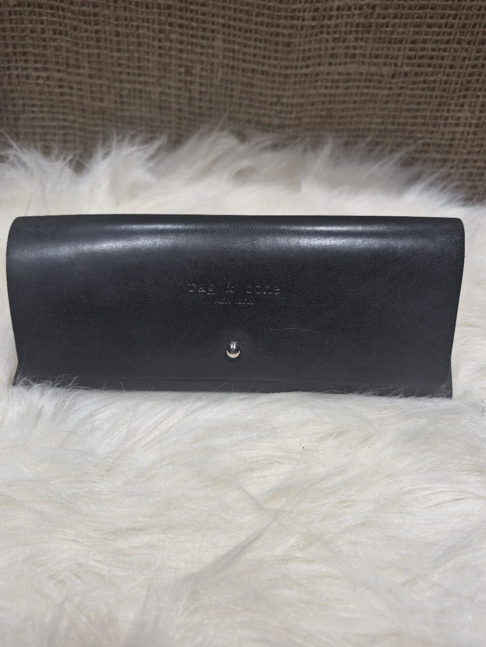 Rag & Bone Black Leather Snap Sunglass/eyeglass Case